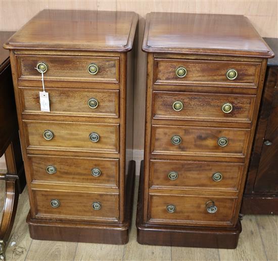 A pair of Victorian mahogany pedestal chests of drawers W.42.5cm